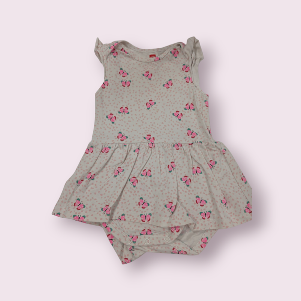 Wit/roze Jurkje met romper hema maat 68