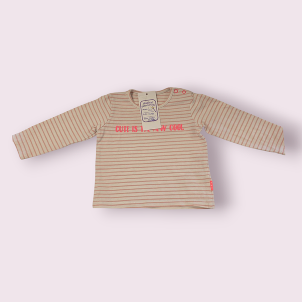 Hema shirtje met roze strepen maat 62