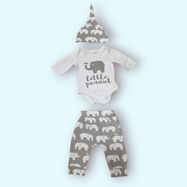 Setje olifant wit grijs