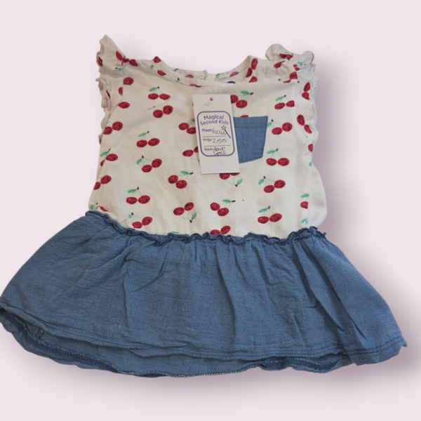 Jurkje kers wit/blauw