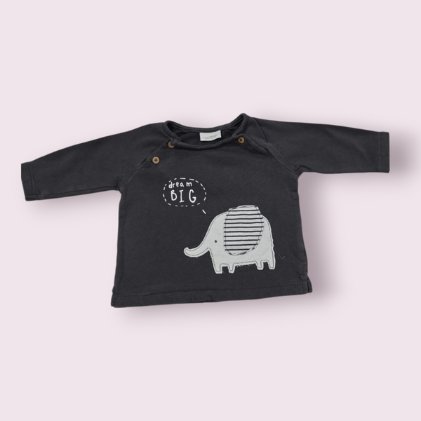 Shirt next olifant grijs wit