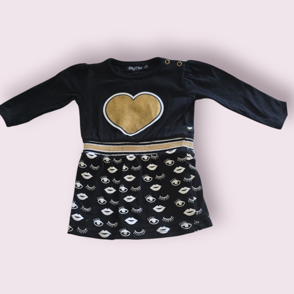 Baby blue zwart jurkje