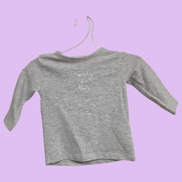 Shirtje baby de luxe lichtgrijs