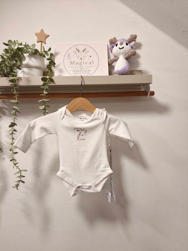 Baby de luxe  romper wit | Maat 56 - 1197