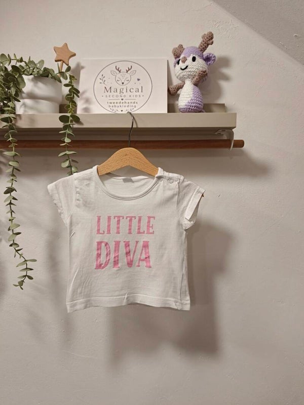 Shirtje little diva | Maat 68 - 1023