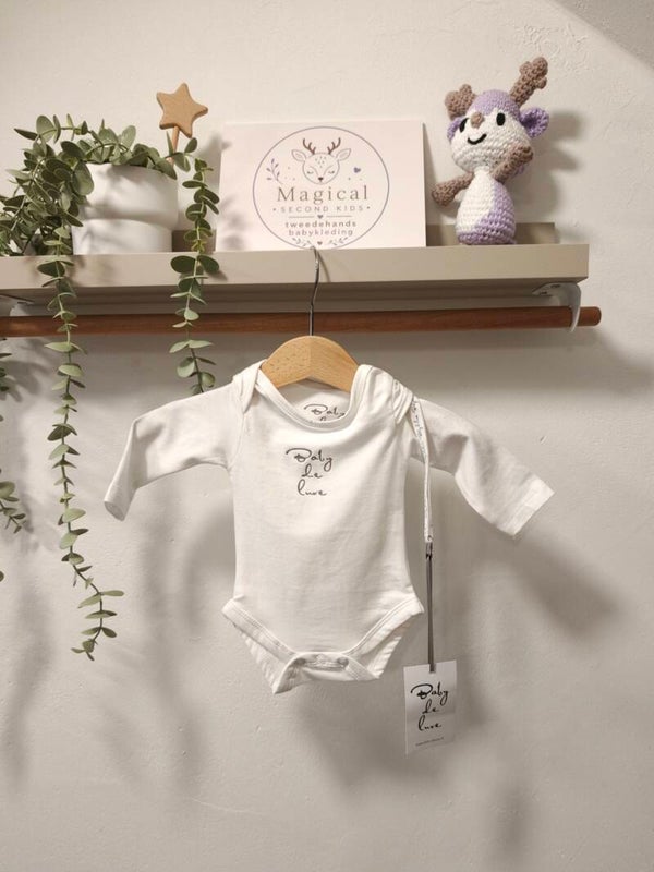Baby de luxe  romper wit | Maat 56 - 1197
