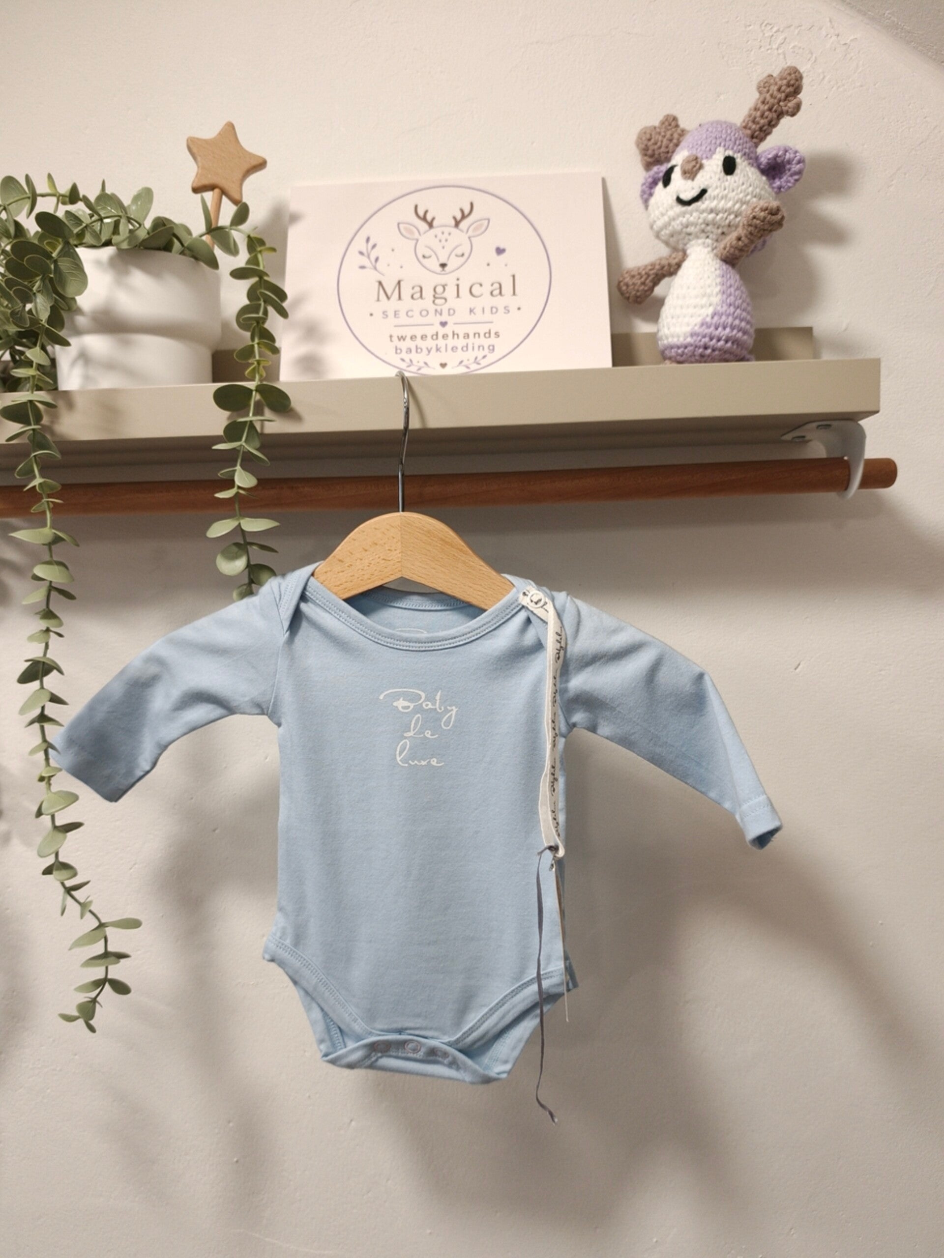 Baby de luxe romper blauw | Maat 56 - 1189