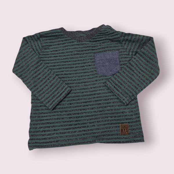 Top groen gestreept wibra maat 80