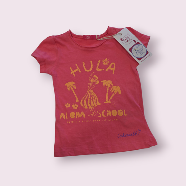 Shirtje cakewalk roze/oranje maat 80