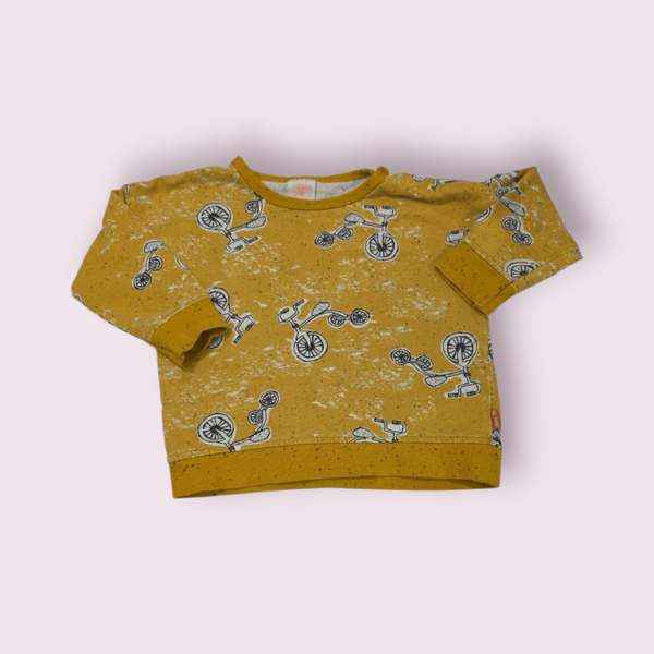 Gele trui hema met fietsjes