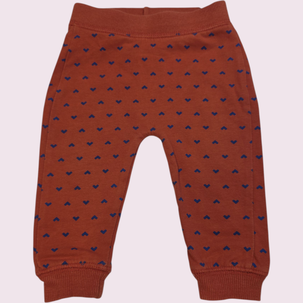 Bruine legging met blauwe accenten maat 62