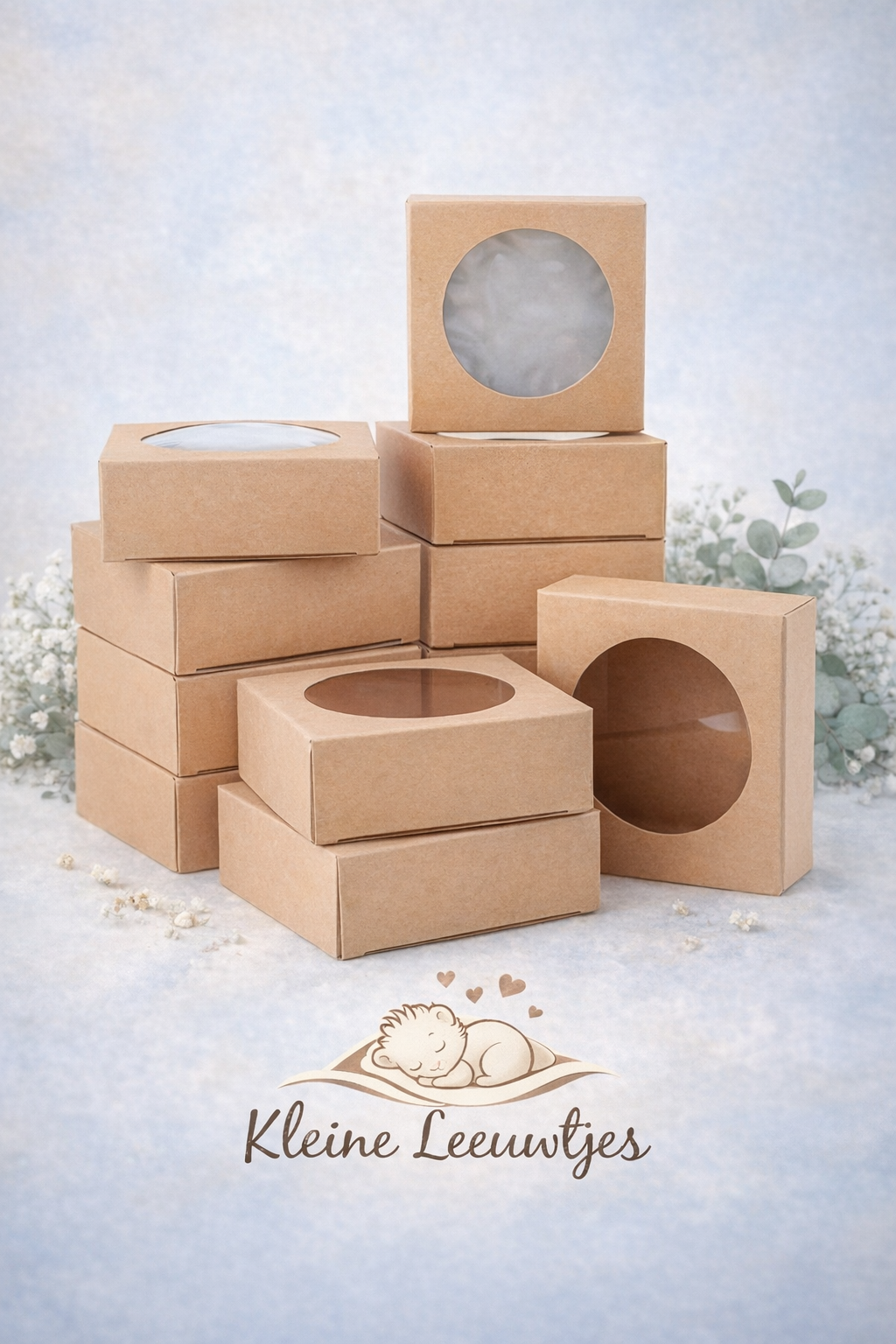kartonnen Kraft zeepdoosje met venster