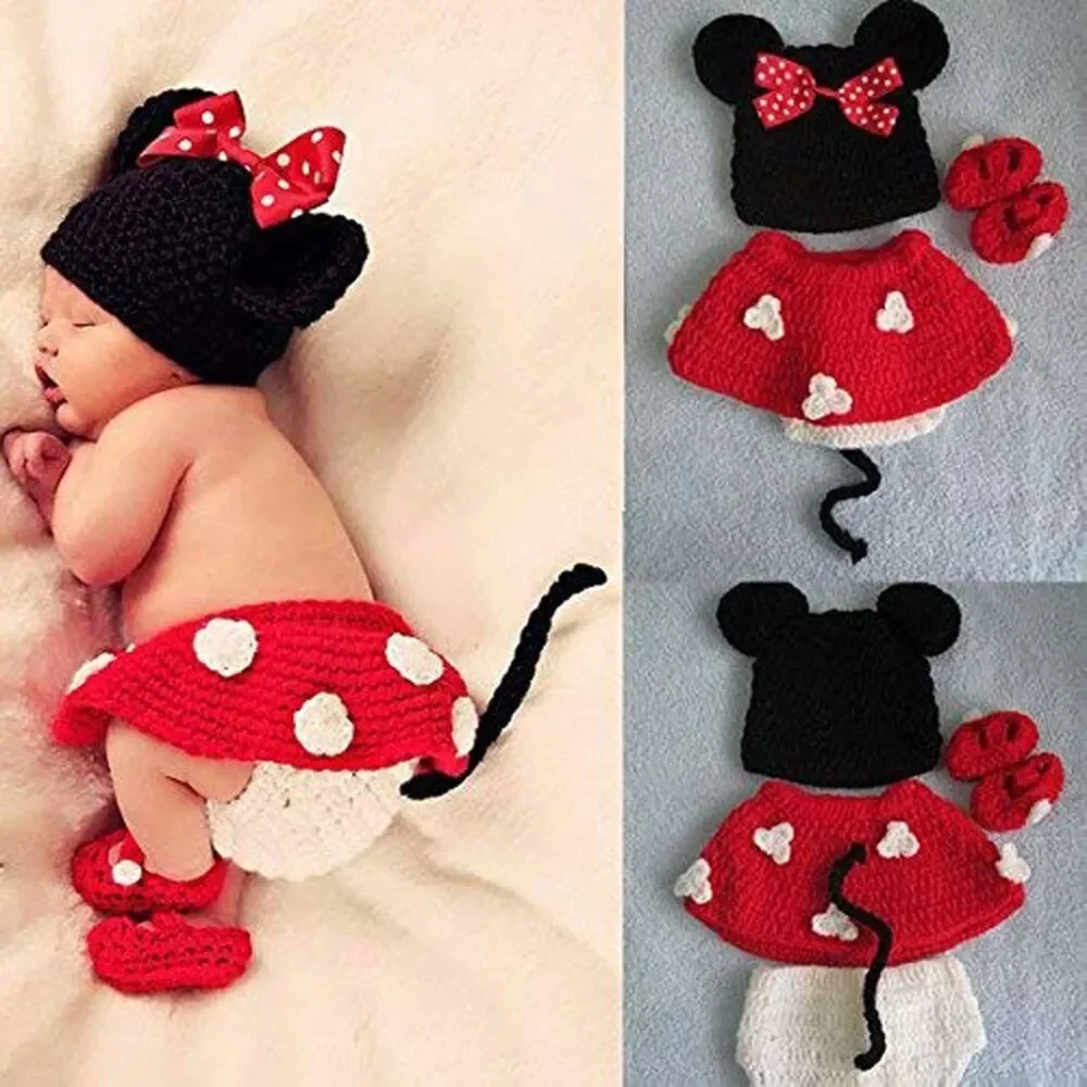 Handgemaakt Newborn setje Minnie Mouse 0-4maand