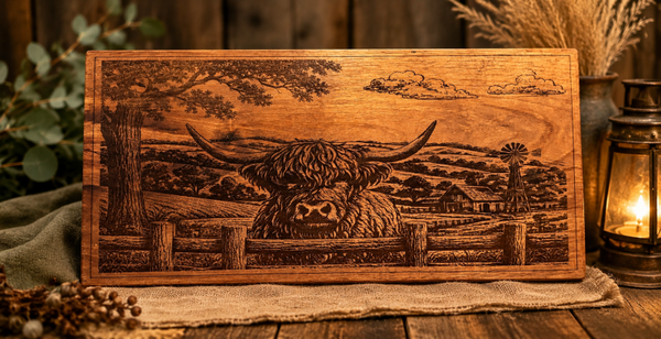 Highland Haven – Blackwood Engraved Chopping Board
