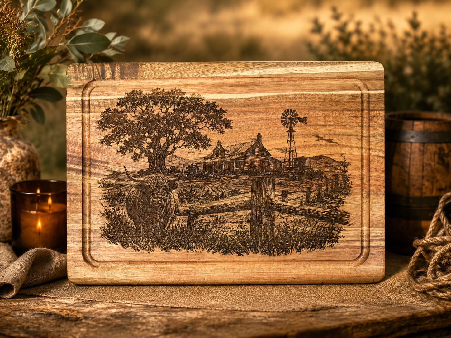 Highland Homestead Engraved Board
