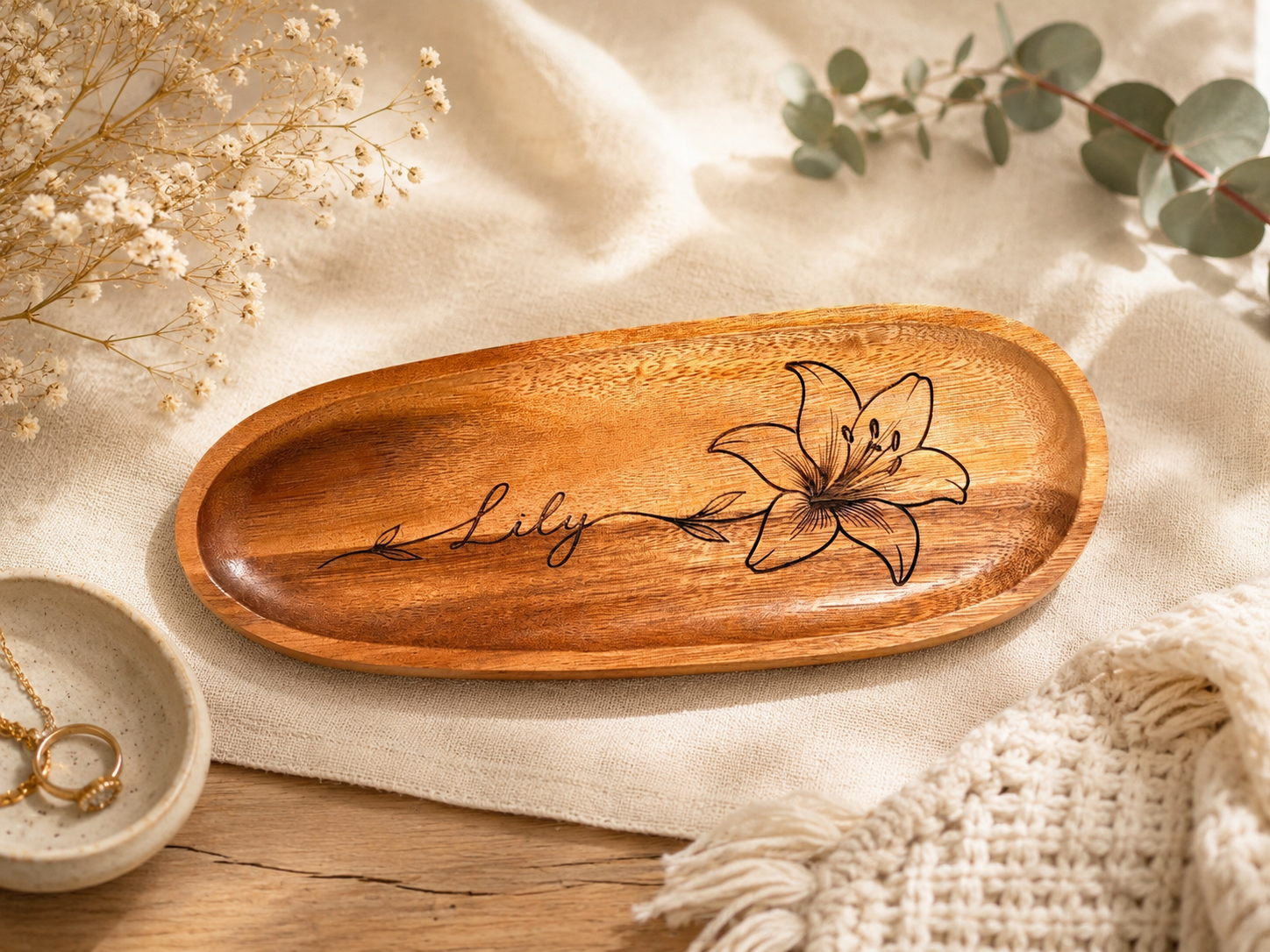 Personalised Engraved Jewellery Tray