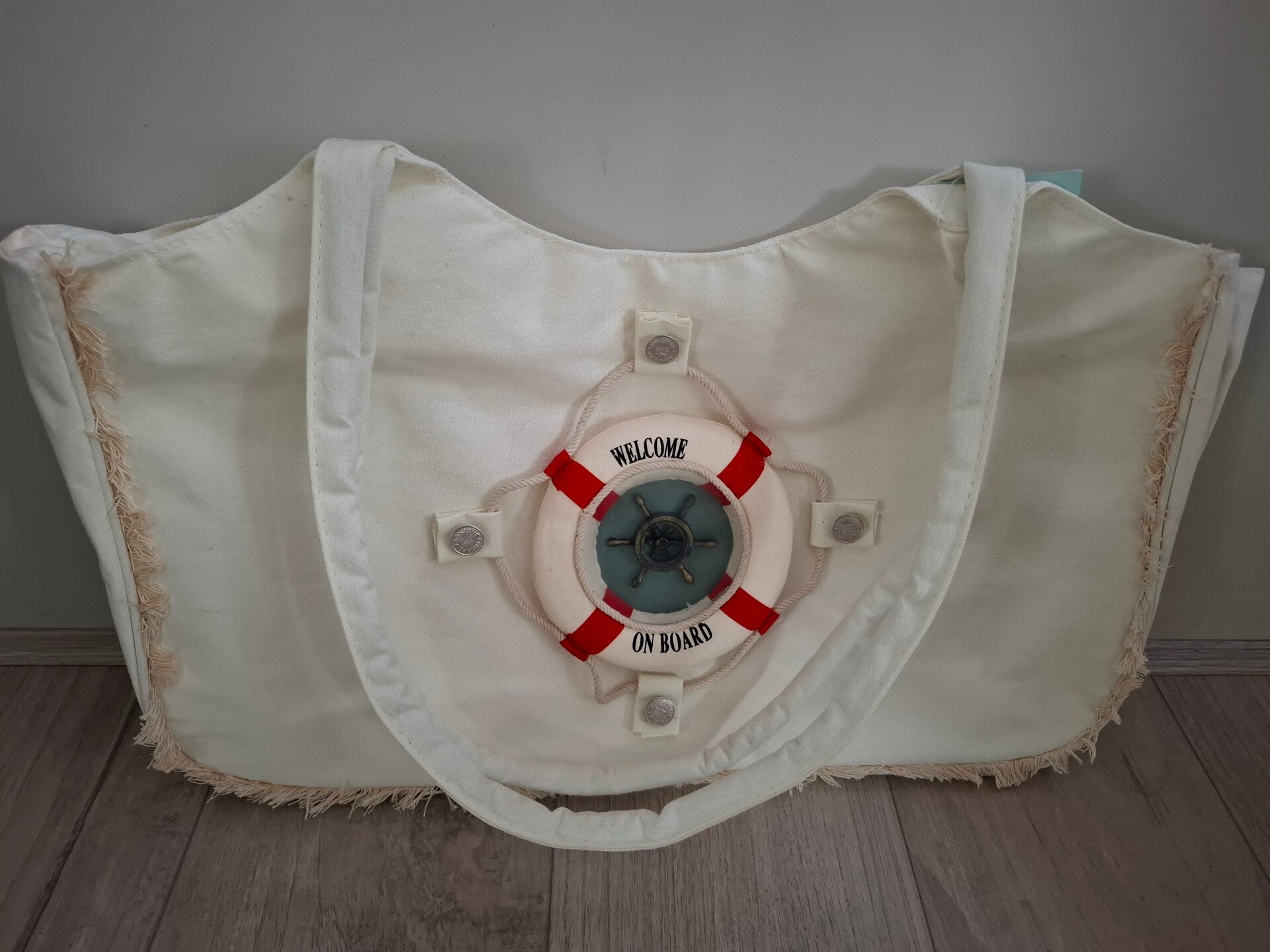 creme strand/ zwemtas