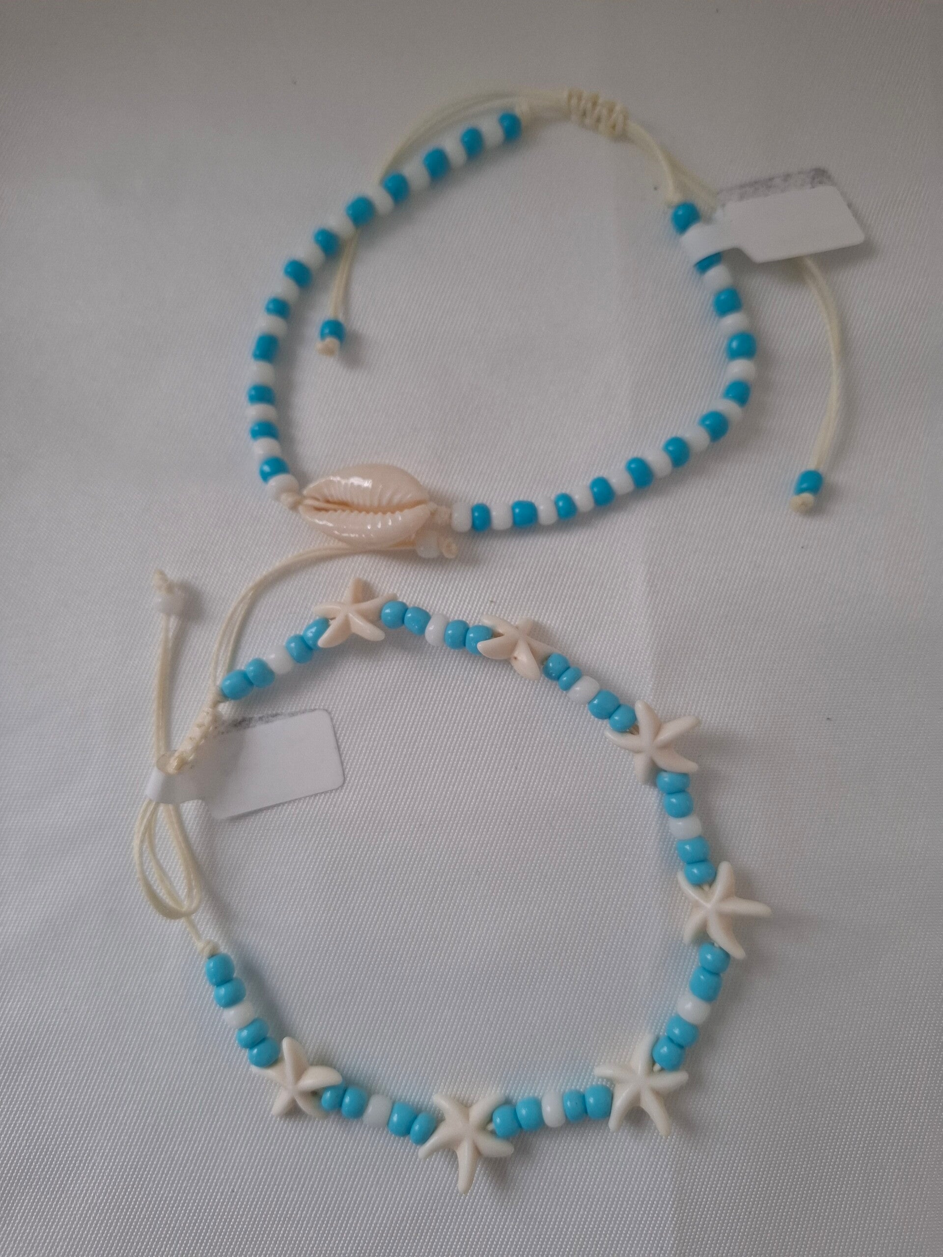 enkelbandje blauw wit