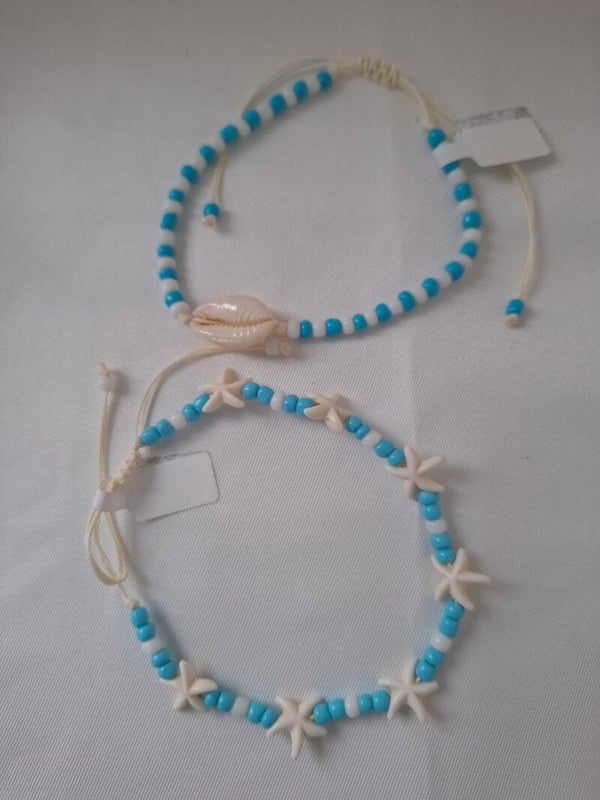enkelbandje blauw wit