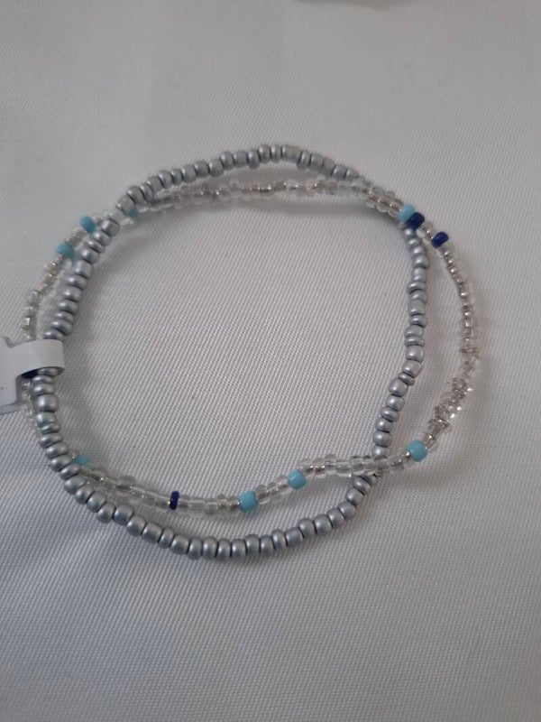 zilverkleurblauw enkelbandje