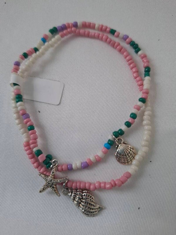Roze enkelband 2 delig