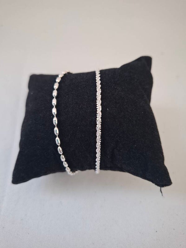 Zilveren dubbele armband