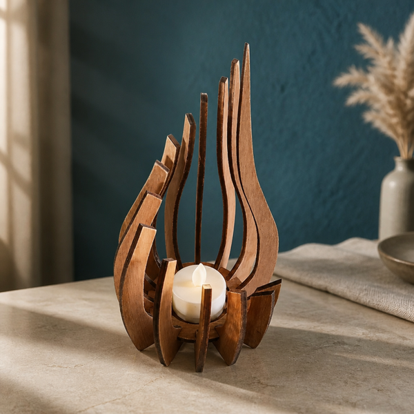 Windlicht mit LED-Kerze – ca. 18 cm hoch