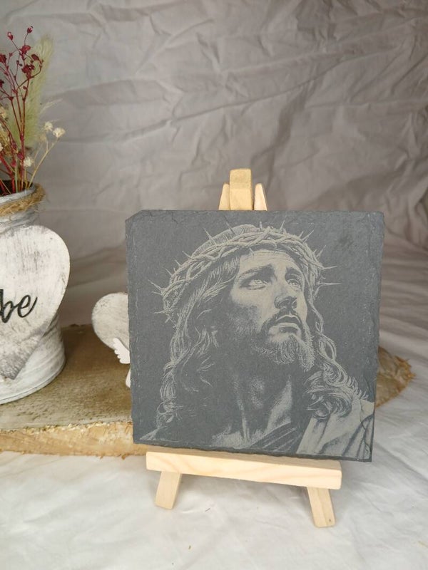 Schieferplatte Jesus