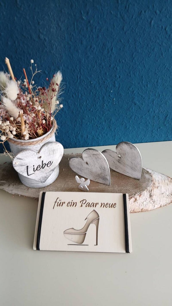 Holz Geschenk Karte für Schuhe