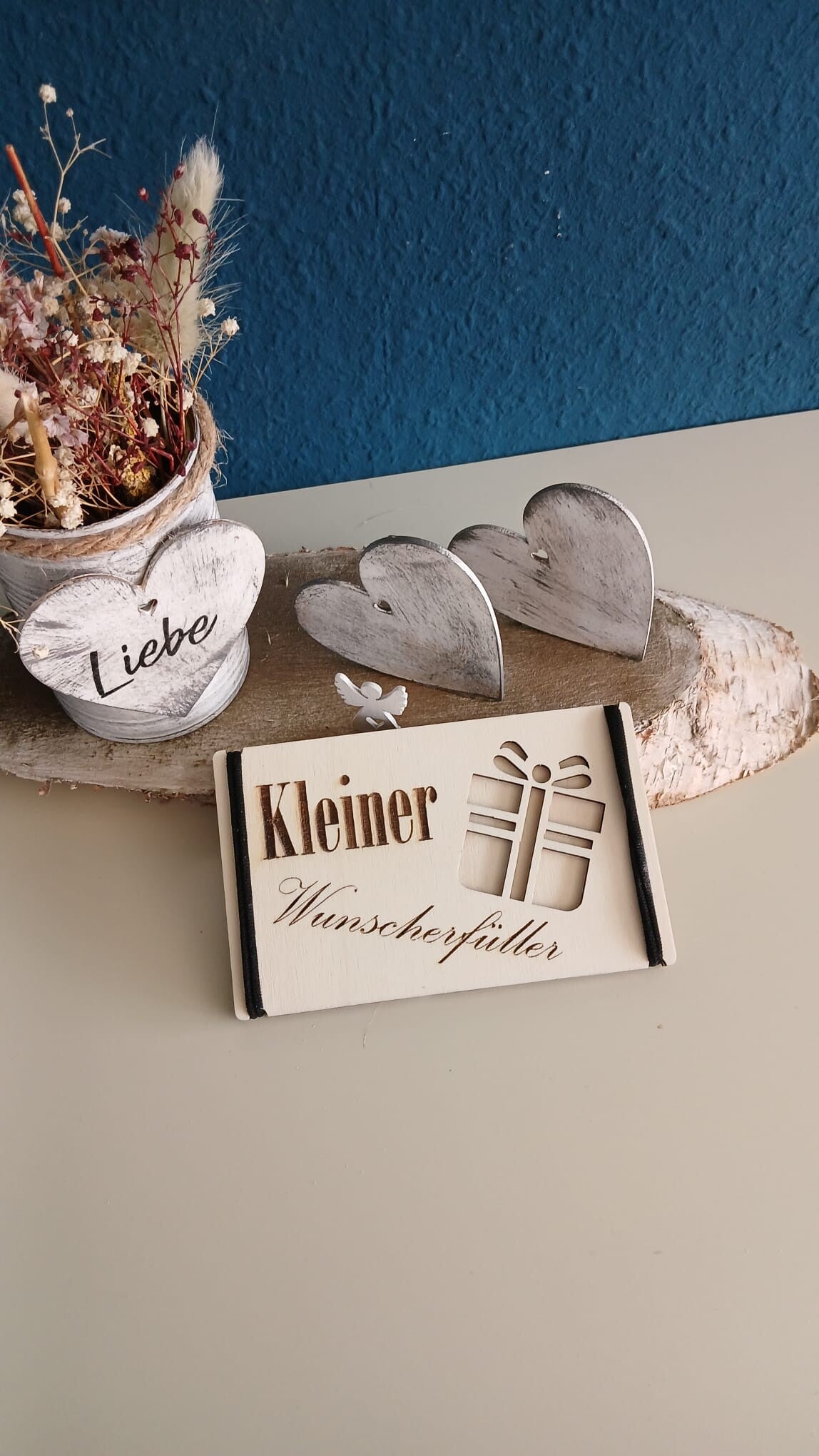 Holz  Geldgeschenk Karte für Wünsche