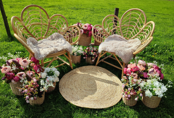 Set Rotan Lotus stoelen - pakket roze pioenen