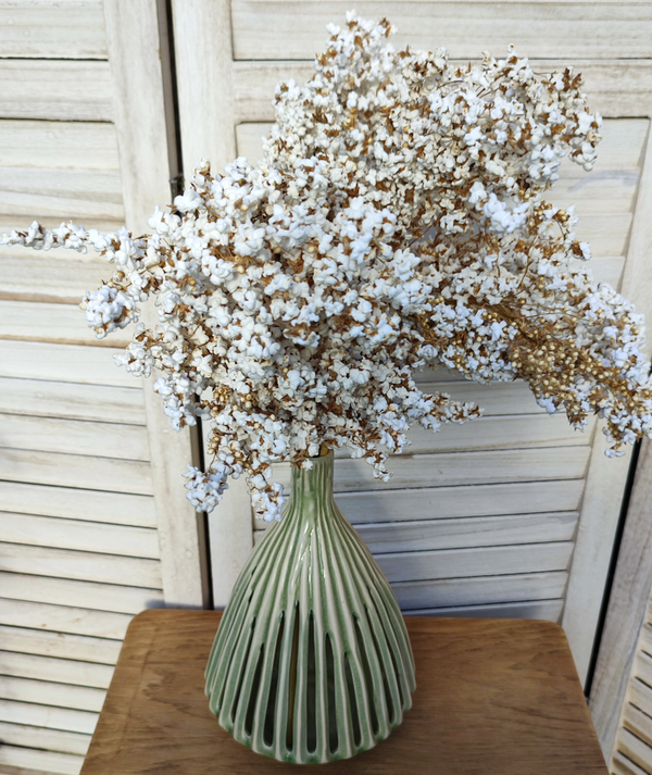 Vaas ribbel met popcorn bloemen