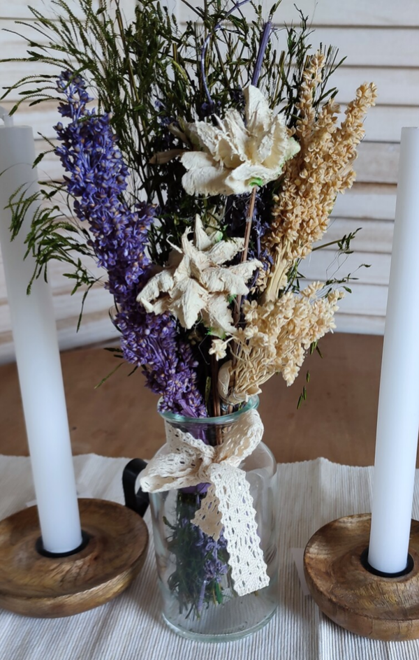 Melkglaasje -paars/wit