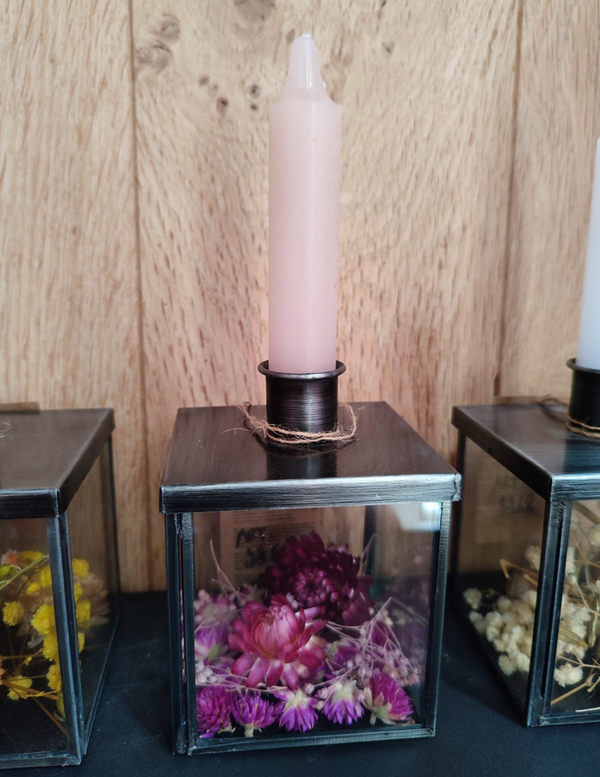 Kaarsenhouder box bloemen