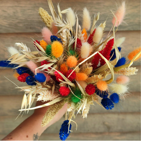 Staand droogboeket fleurig