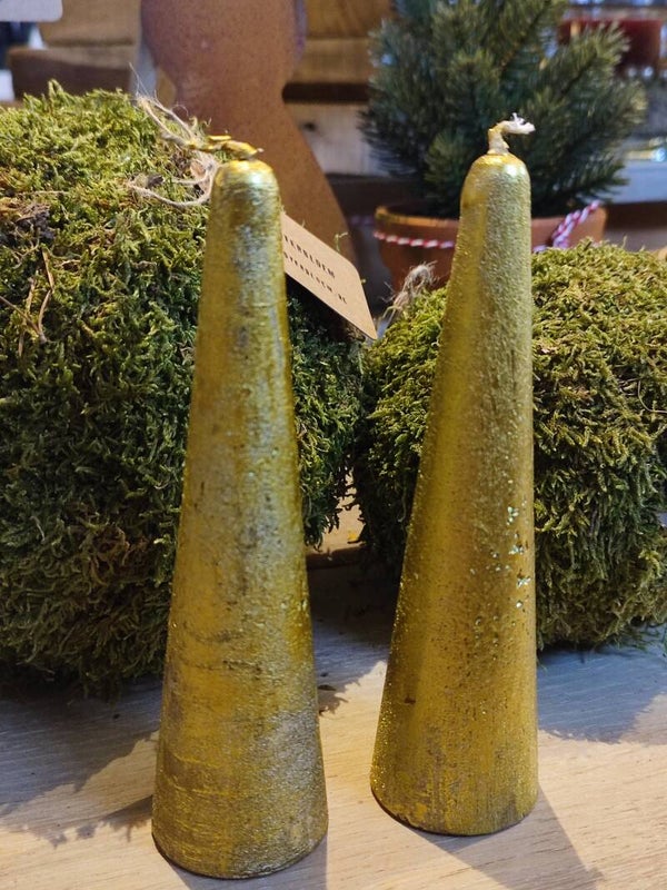 Cone kaars goud