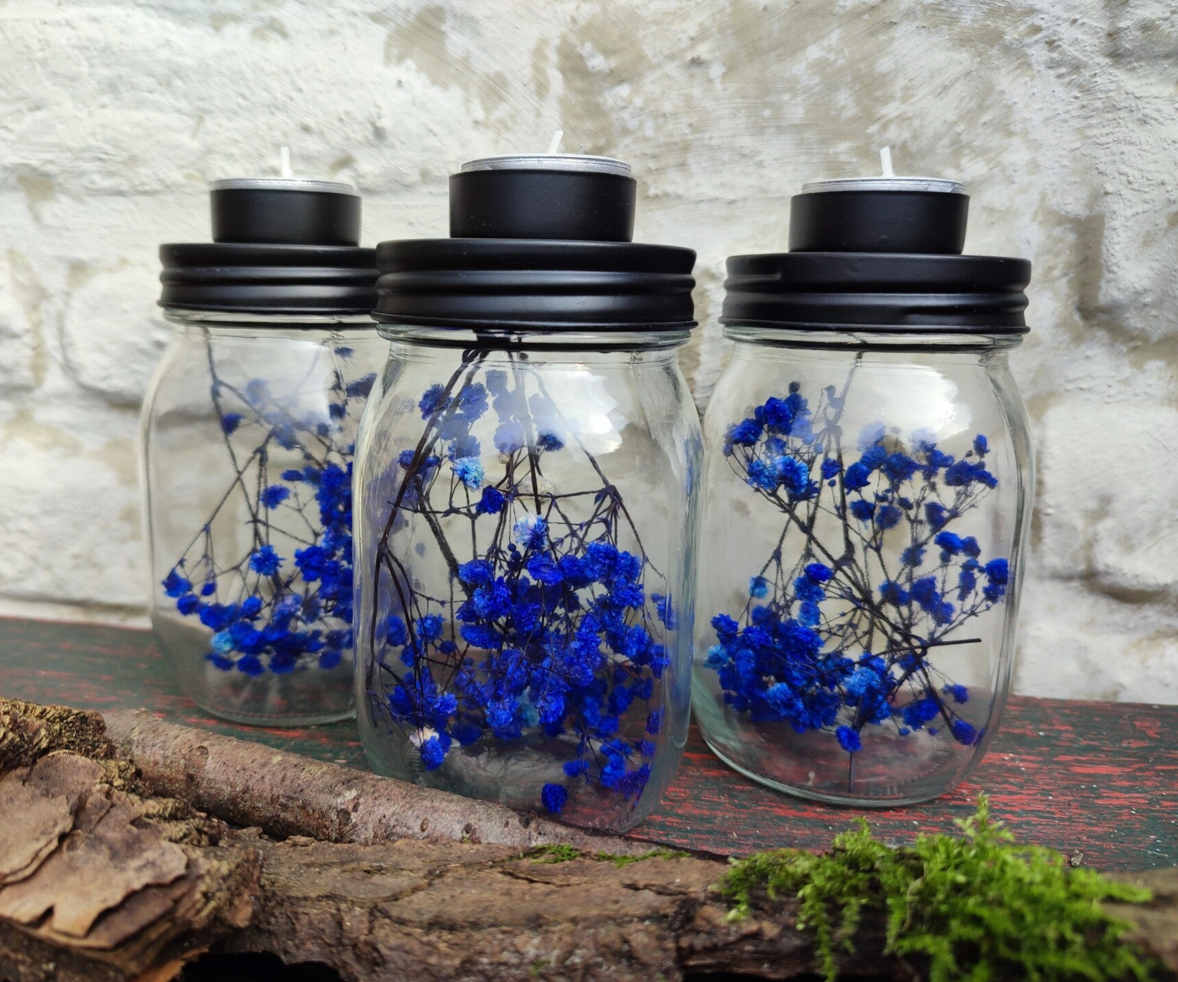 Theelichthouder-blauw