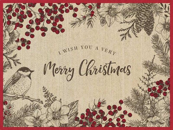 Placemats botanische kerst