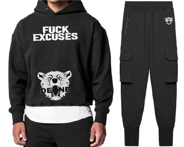 MEN´S WINTER TRACKSUIT "NO EXCUSES" - BLACK