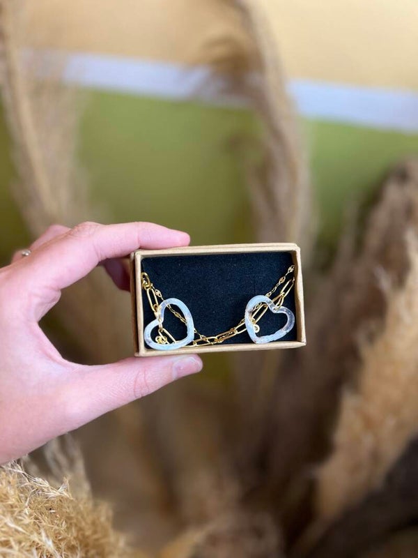 Bracelet en or Cœur résine