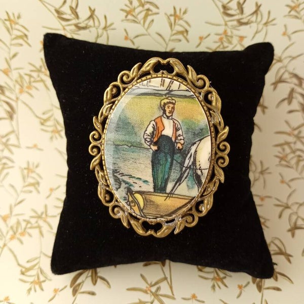 broche camée "le batelier"