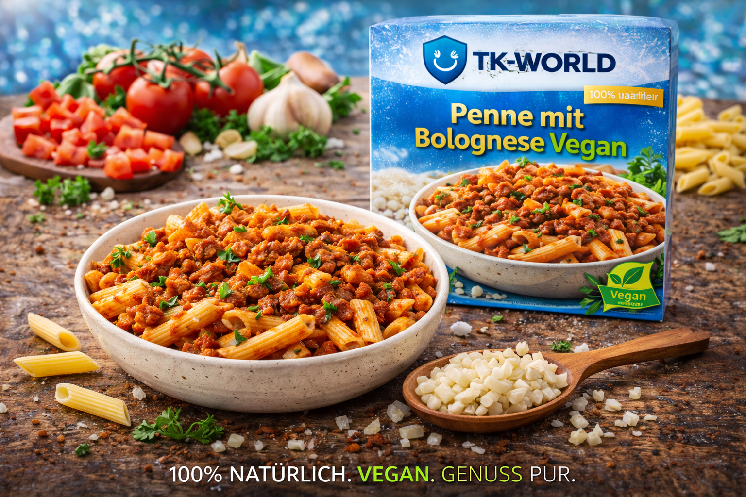 TK-World Penne mit Bolognese Vegan