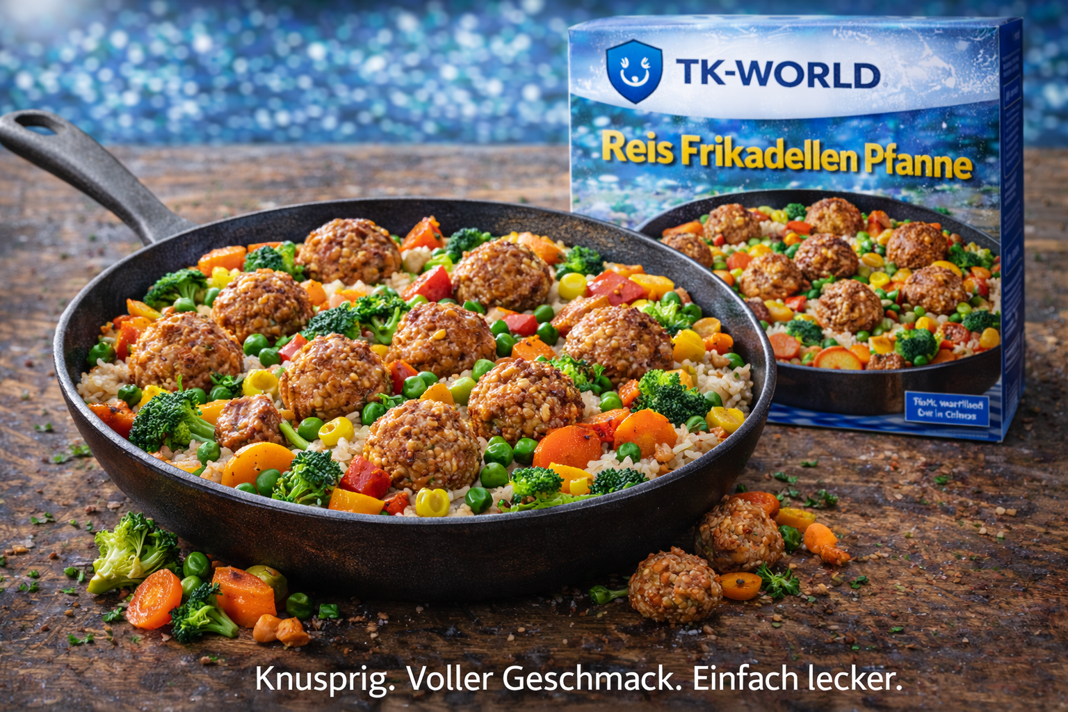 TK-World Reis-Frikadellen-Pfanne mit Gemüse