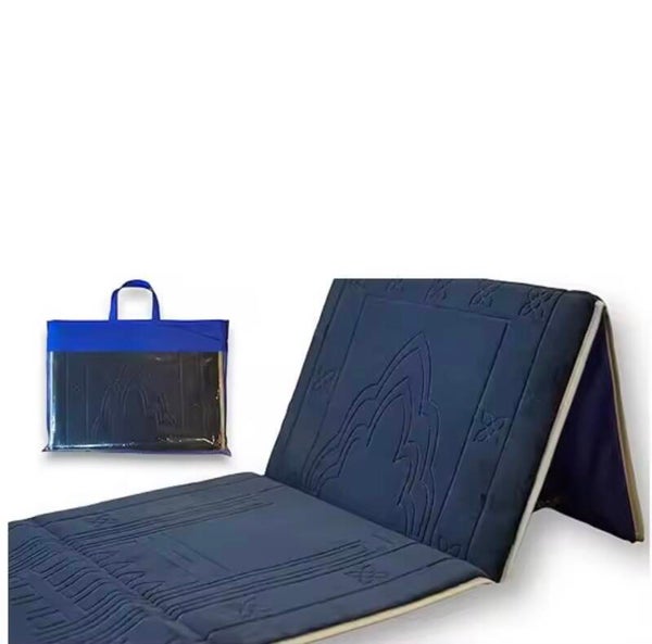 Portable Waterproof Foldable Velvet Backrest Prayer Mat with Travel Bag