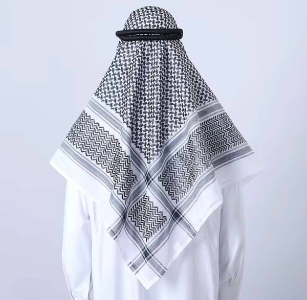 Custom 55 inches Digital Print Breathable Palestinian Keffiyeh wrap polyester