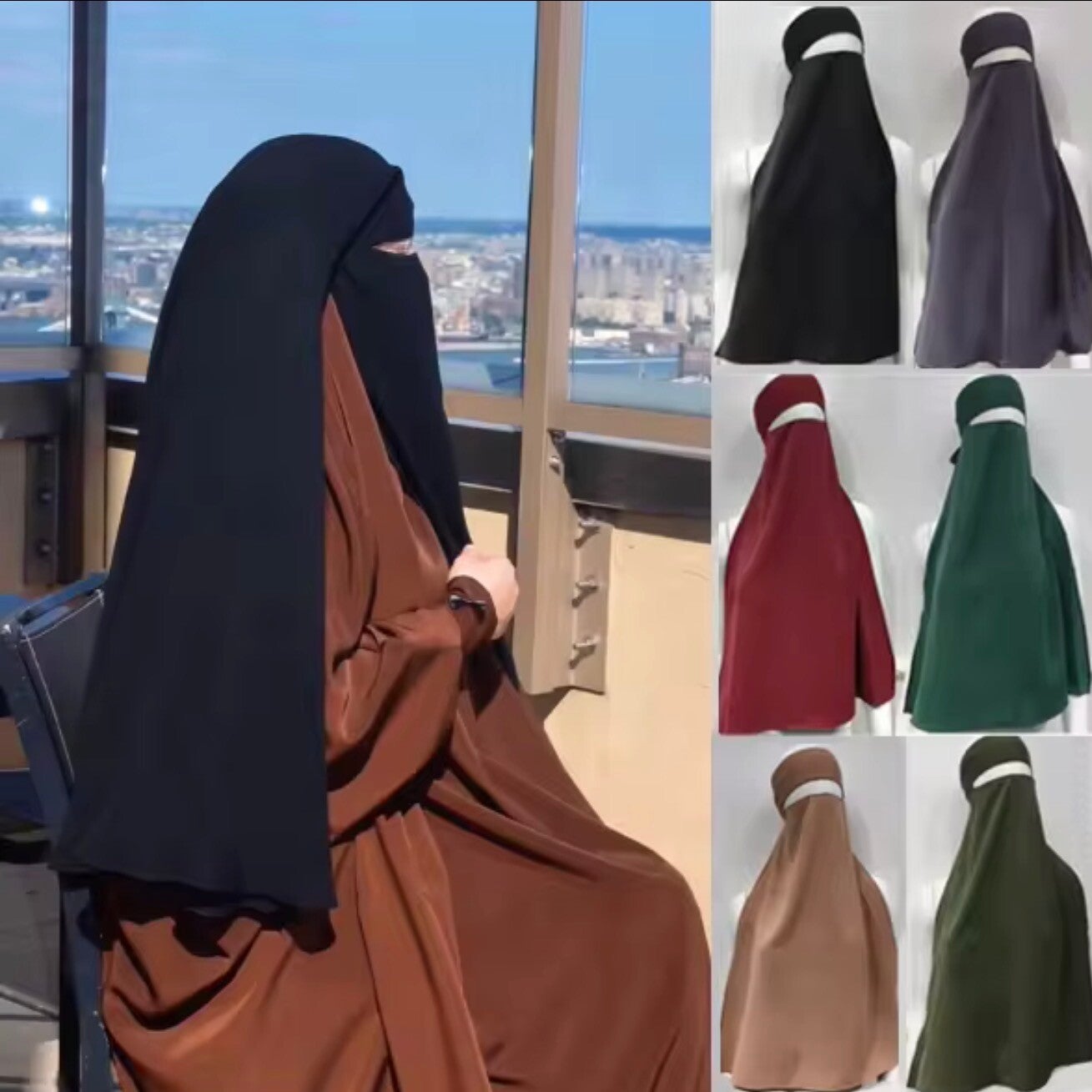 HANO High Quality Niqab Muslim Breathable One Layer Nida Face Veil Cover Modest Islamic Clothing Women Jilbab Prayer Hijab Niqab