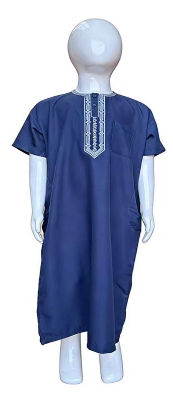 Islamic Children’s Thobe Dubai Saudi Style Eid Wedding Kaftan Jubba Robe Polyester Plus Anti- Wrinkle Breathable Floor
