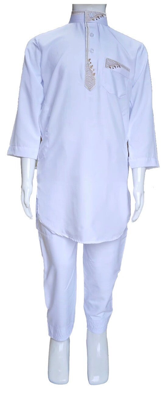 Boys Thobe Afghanistan Style Traditional Wear 3X Fabric Soft Comfort Breathable Custom Sizing