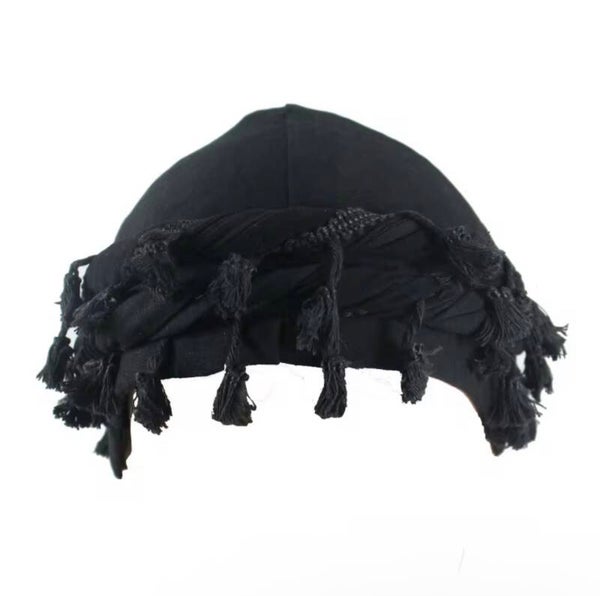 Turban  for Children Tassels Braid  Halo Silk Satin Lined Cap Durag Twist Head wraps Hat