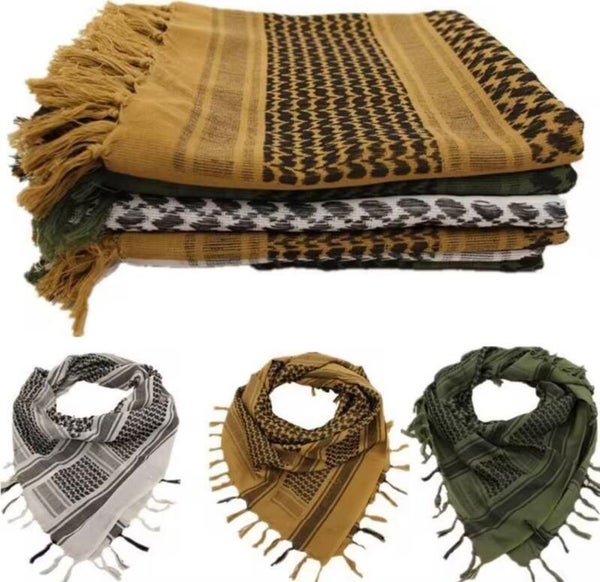Hot Selling 100% Cotton Arab Scarf Plaid Desert Keffiyeh Outdoor Windproof Shemagh Dustproof Men Head Bufanda